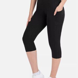 Nirlon Cropped Black Yoga Pants Womens Size XL Cropped Leggings